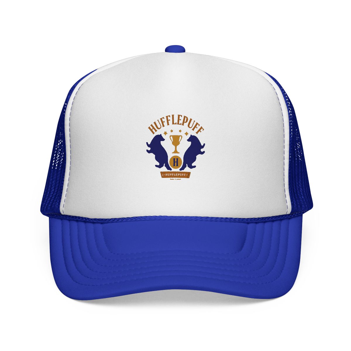HUFFLEPUFF™ Badger and Cup House Pride Graphic Trucker Hat | Witch Hat Atelier - alternate angle 4, merchandise
