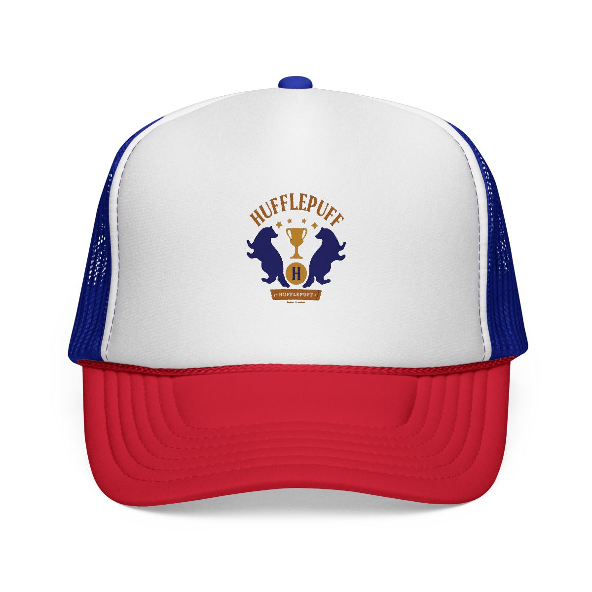 HUFFLEPUFF™ Badger and Cup House Pride Graphic Trucker Hat | Witch Hat Atelier - alternate angle 5, merchandise