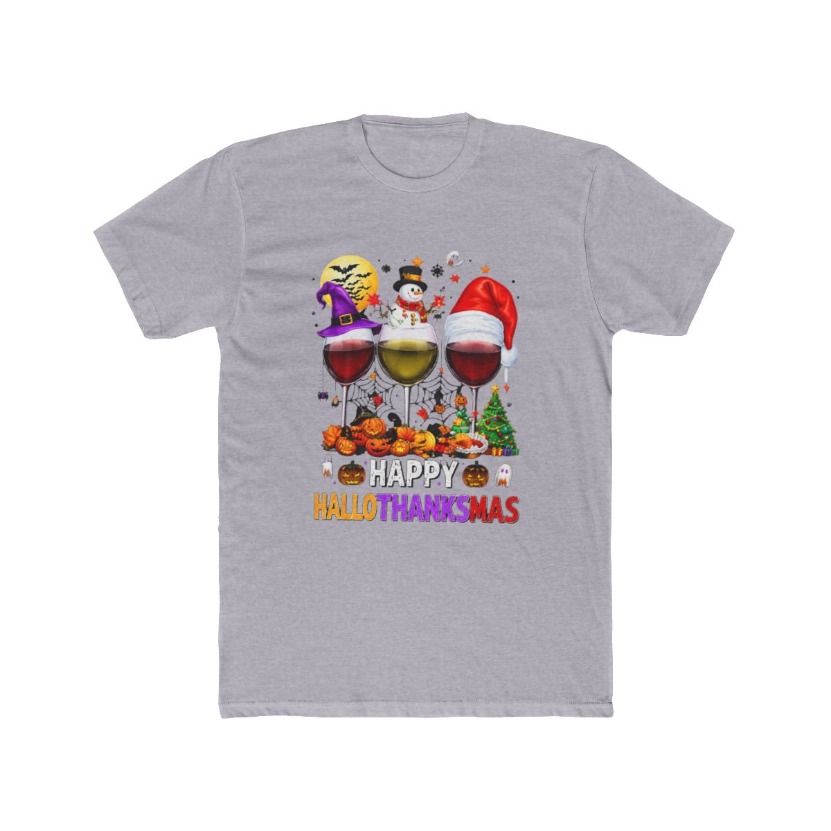 Happy Hallothanksmas Wine Glasses Witch Santa Hat T Shirt | Witch Hat Atelier - alternate angle 3, merchandise