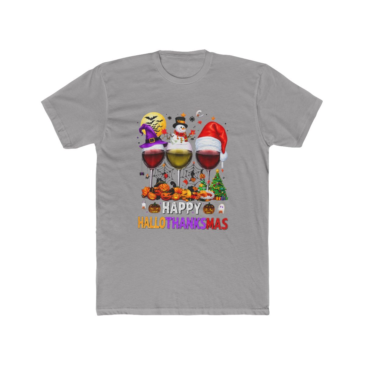 Happy Hallothanksmas Wine Glasses Witch Santa Hat T Shirt | Witch Hat Atelier