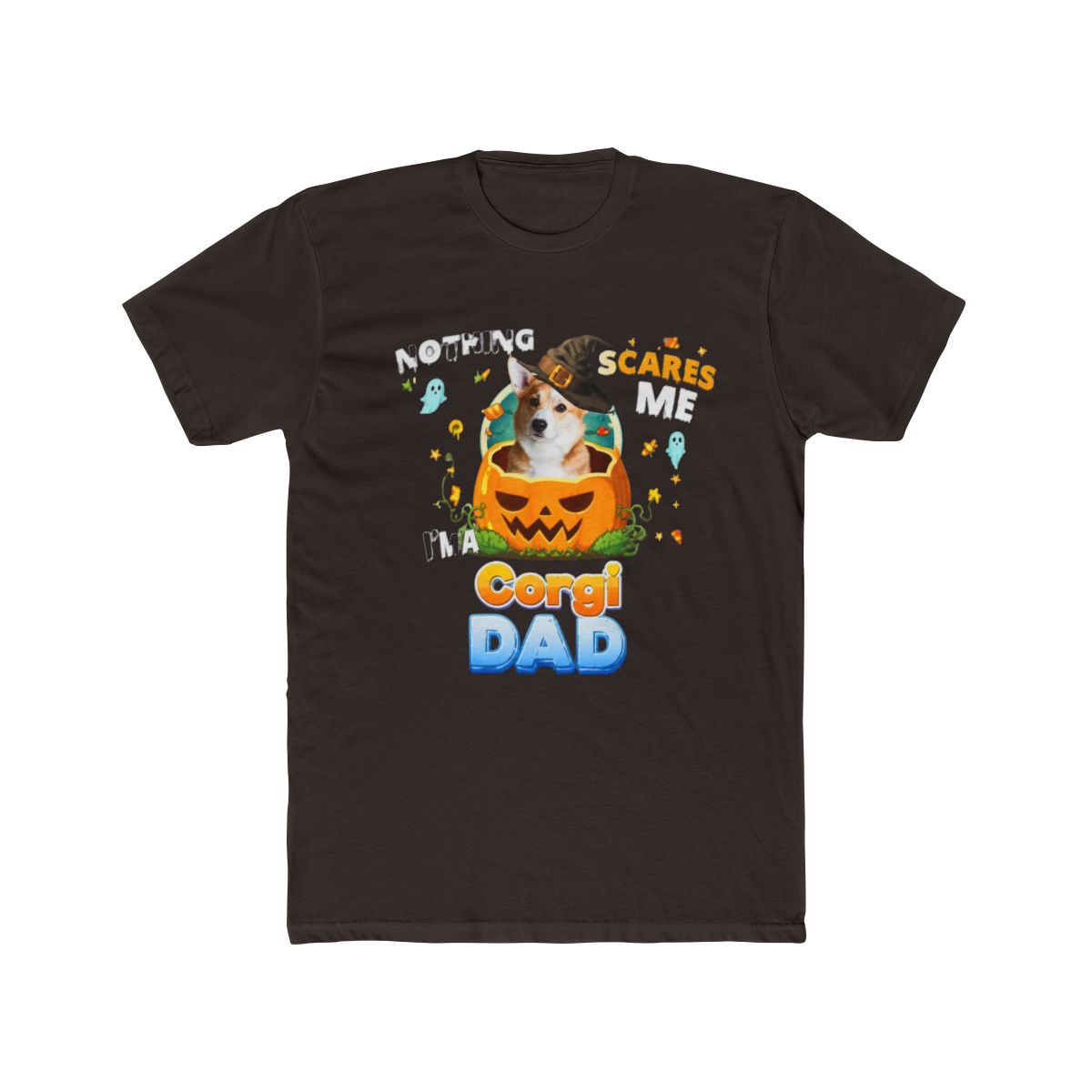 Nothing Scares Me Im A Corgi Dog Dad Witch Hat Lov T Shirt | Witch Hat Atelier - alternate angle 2, merchandise