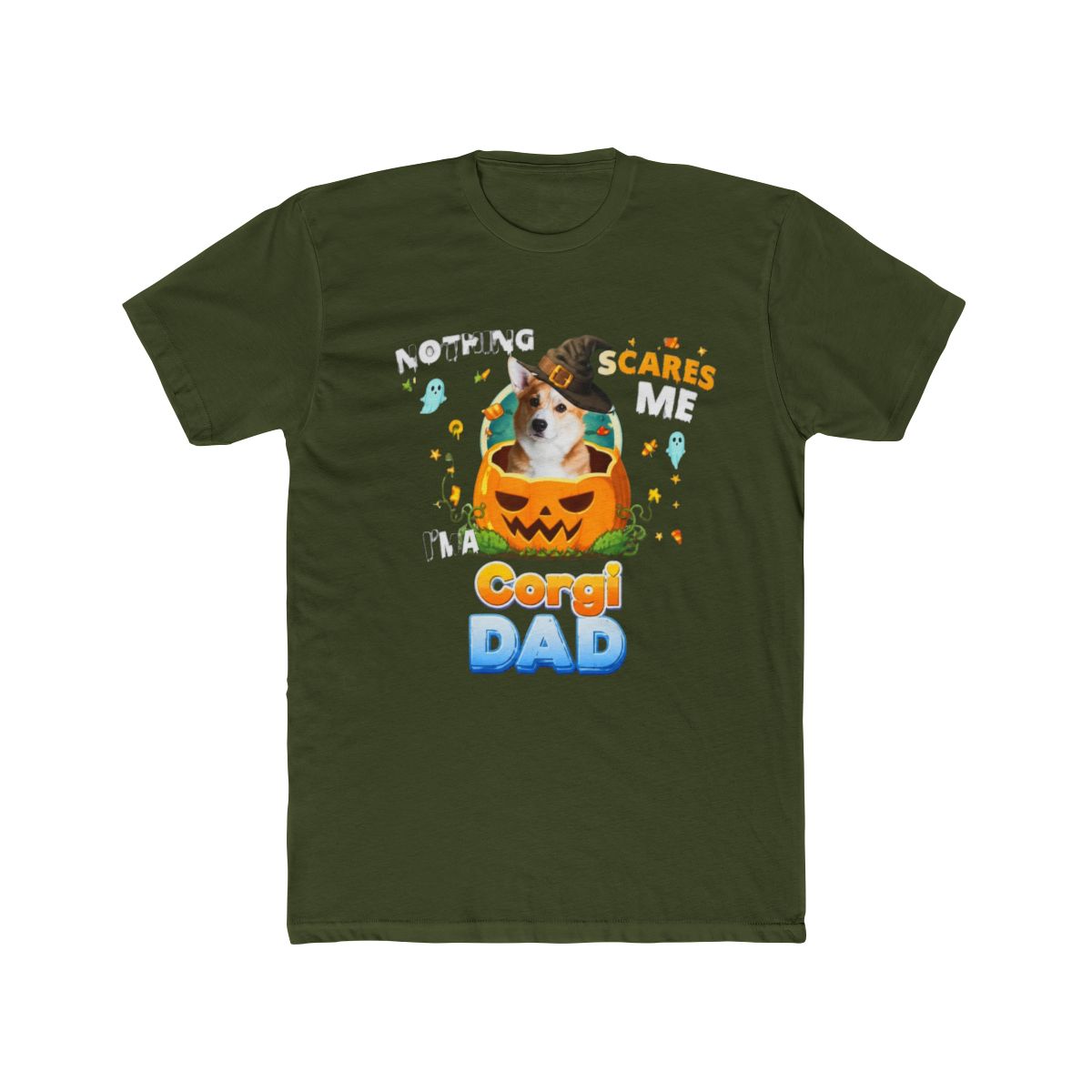 Nothing Scares Me Im A Corgi Dog Dad Witch Hat Lov T Shirt | Witch Hat Atelier - alternate angle 5, merchandise
