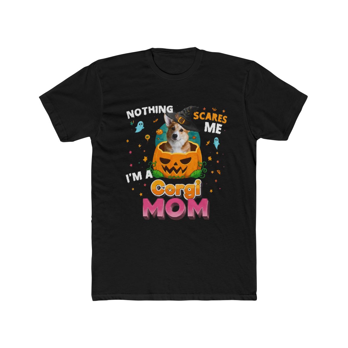 Nothing Scares Me Im A Corgi Dog Mom Witch Hat Lov T Shirt | Witch Hat Atelier - alternate angle 3, merchandise