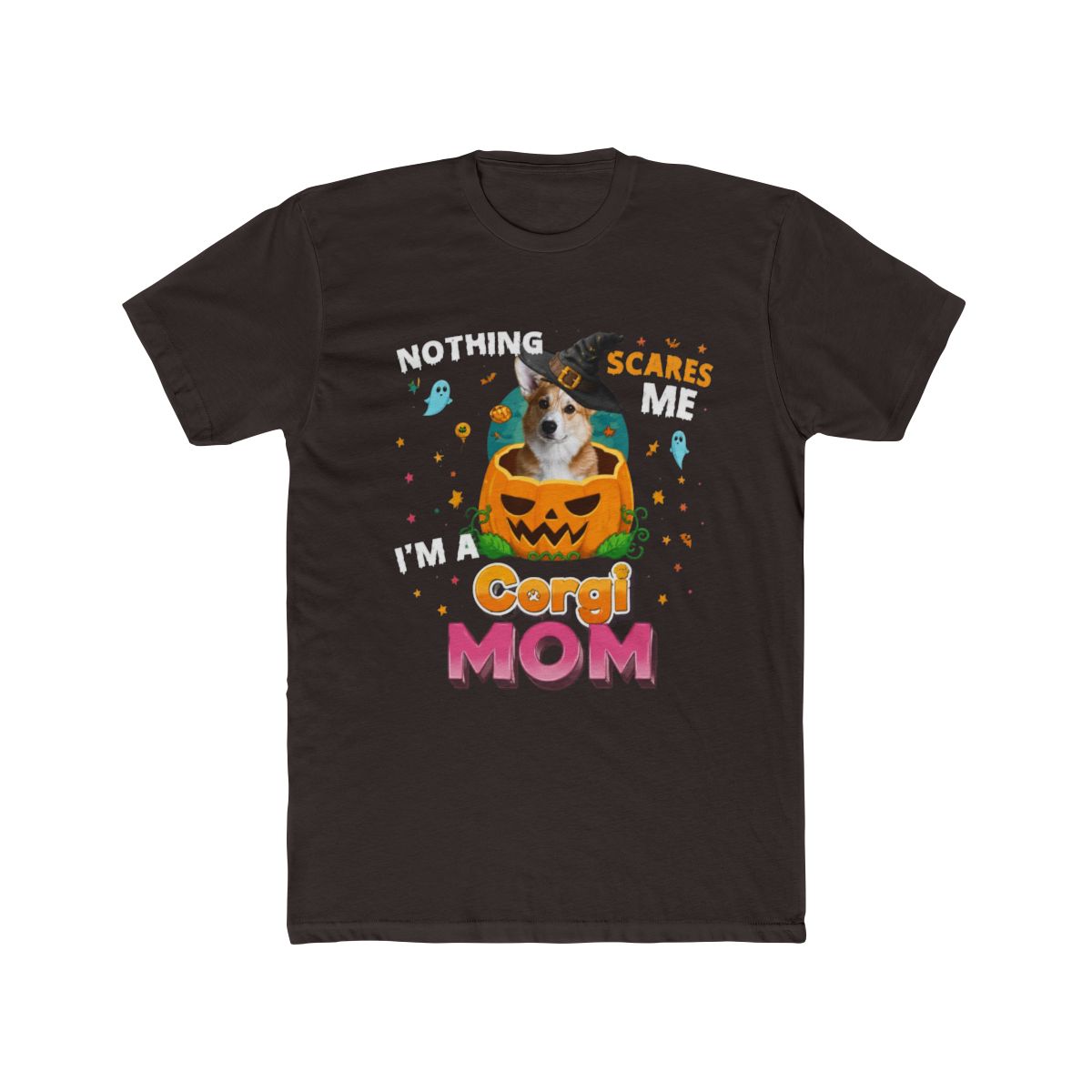 Nothing Scares Me Im A Corgi Dog Mom Witch Hat Lov T Shirt | Witch Hat Atelier - alternate angle 2, merchandise