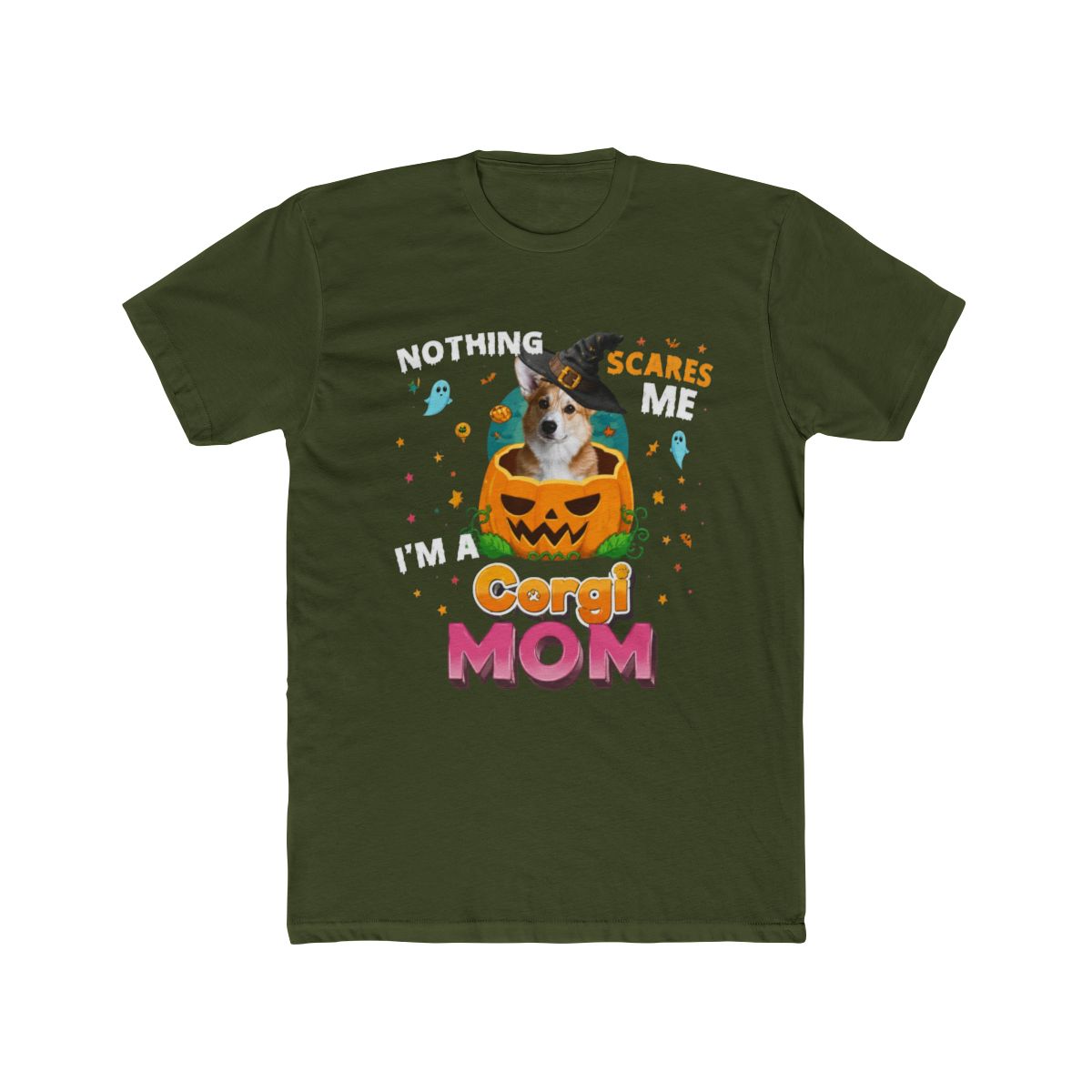 Nothing Scares Me Im A Corgi Dog Mom Witch Hat Lov T Shirt | Witch Hat Atelier - alternate angle 5, merchandise